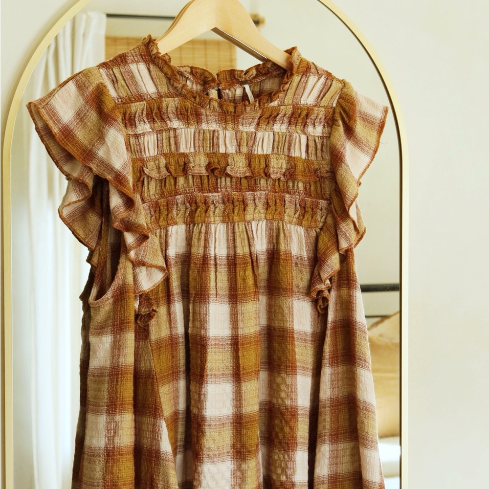 Free People Plaid Top
